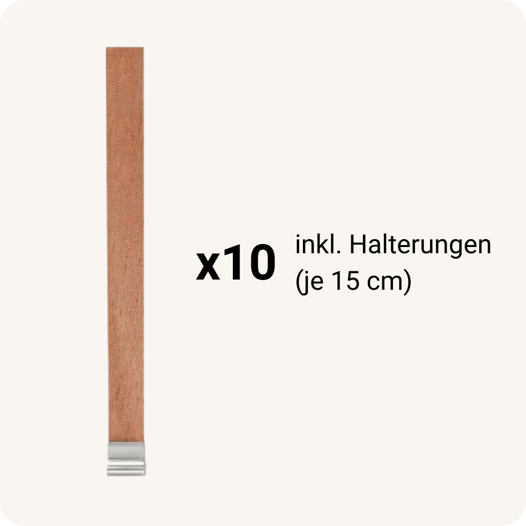 Holzdochte mit Halterung (15 cm)