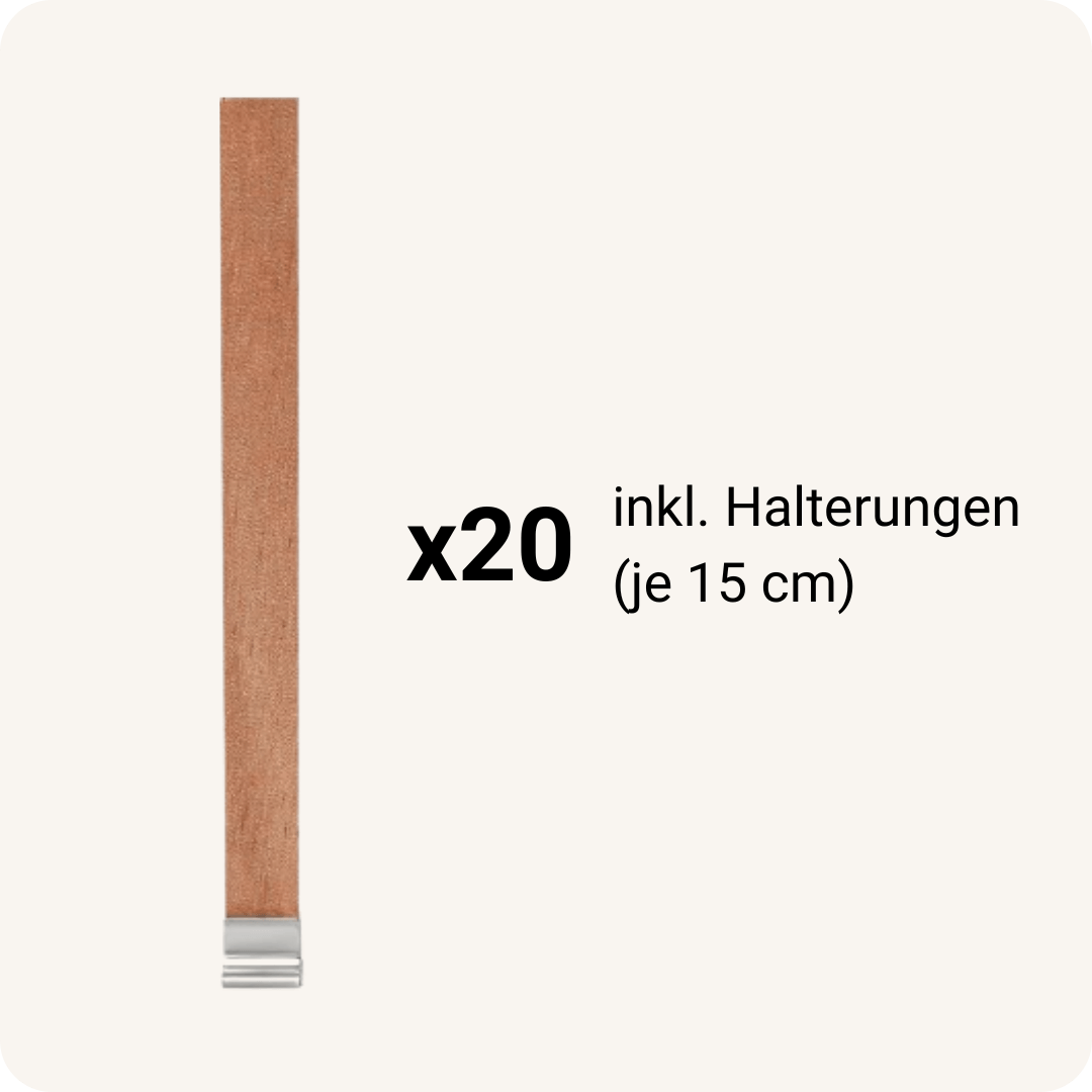 Holzdochte mit Halterung (15 cm)