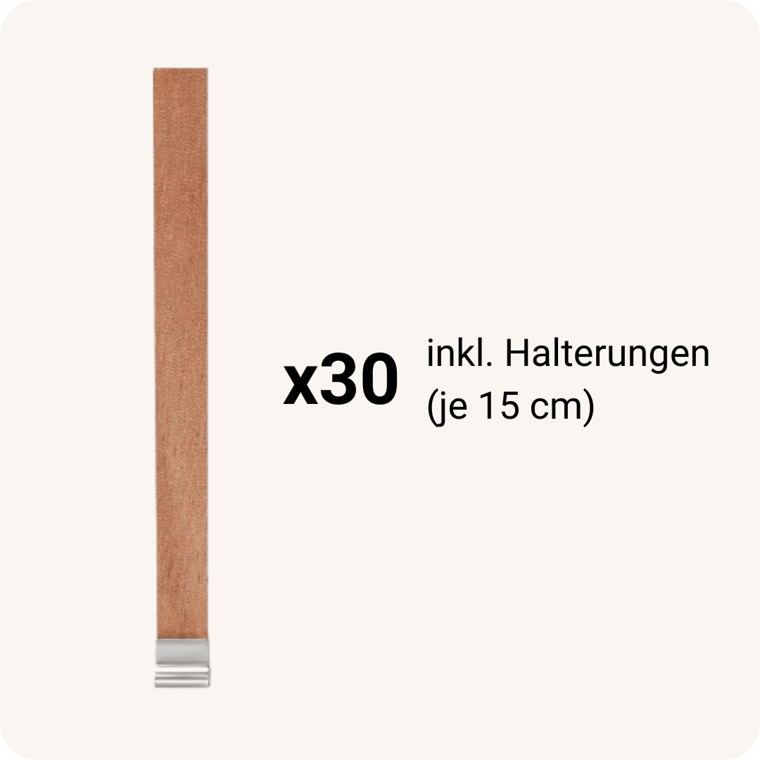 Holzdochte mit Halterung (15 cm)