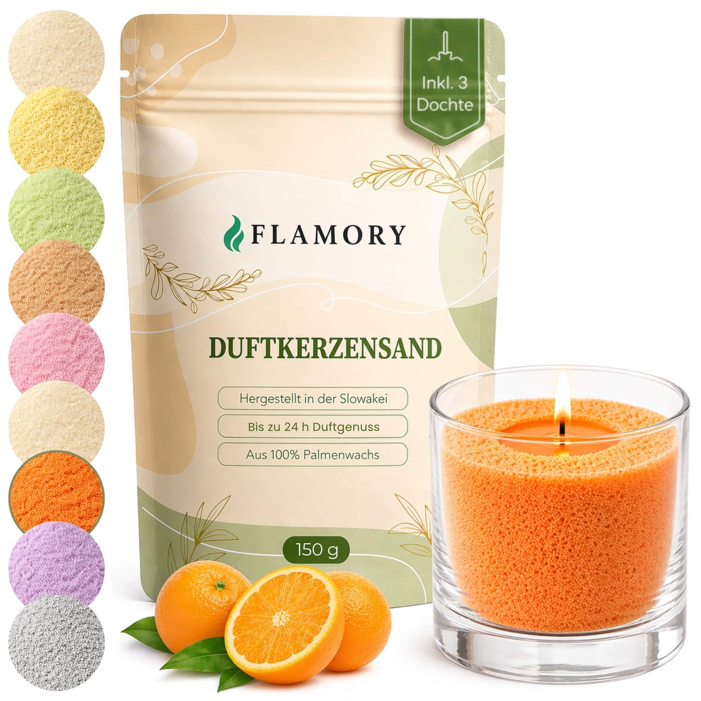 Flamory Duftkerzensand Probiergröße (150g)