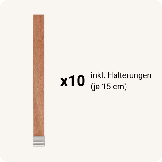 Holzdochte mit Halterung (15 cm)