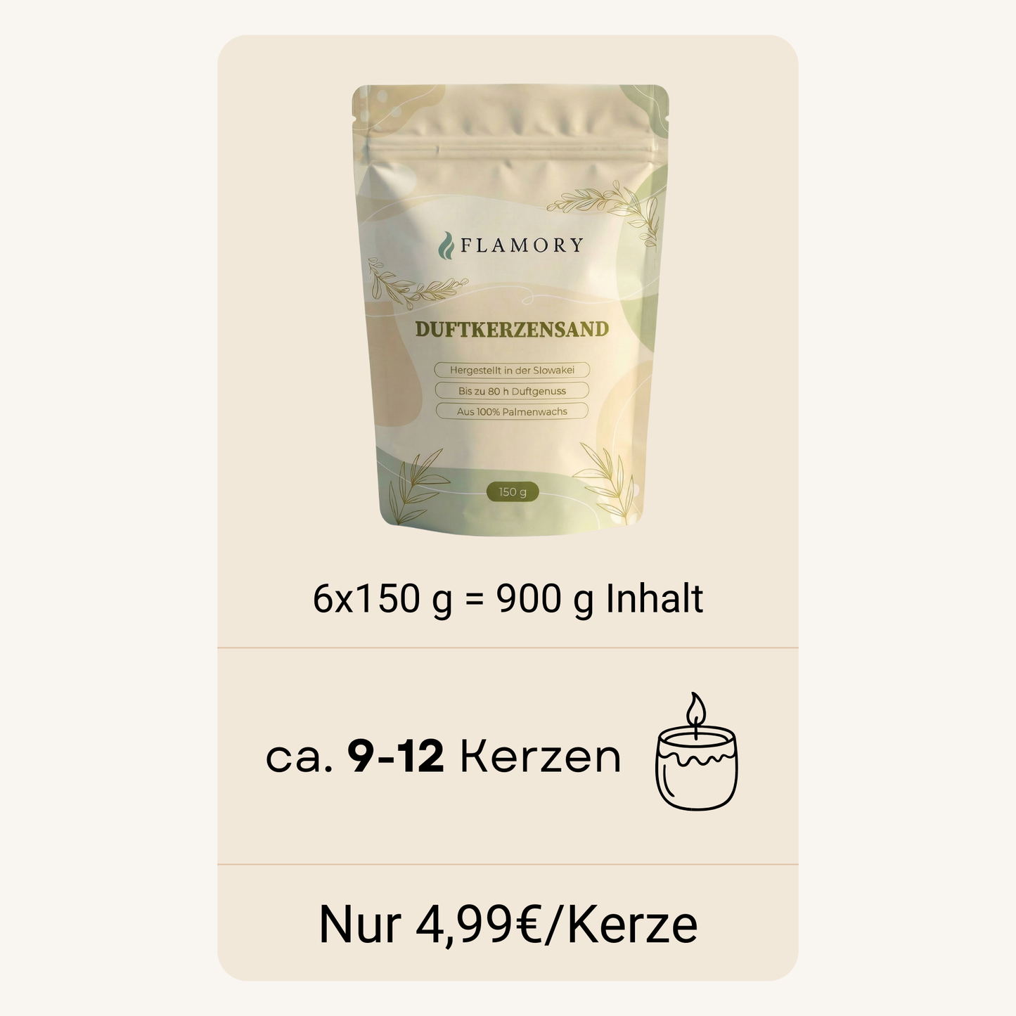 Flamory Duftkerzensand Probierset 6 x 150g