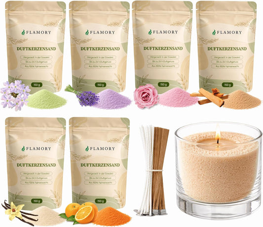 Flamory Duftkerzensand Probierset 6 x 150g
