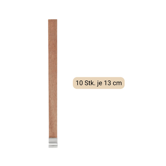 Holzdocht mit Halterung je 13 cm